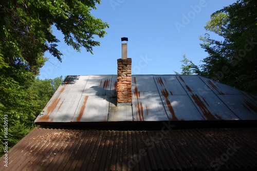 Chimney on the roof photo