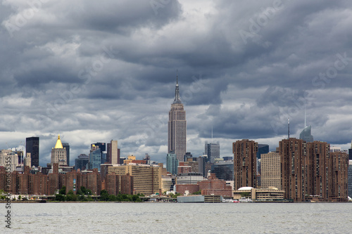 Cloudy day of Manhattan Midtown Skyline, New York United States