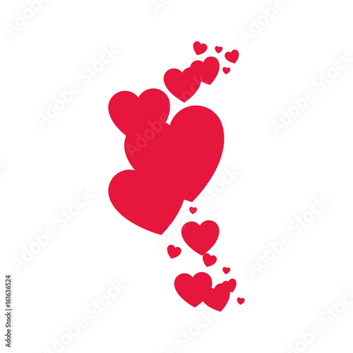 hearts icon over white background vector illustration