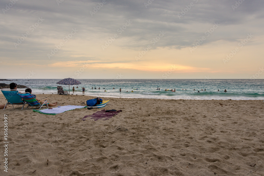 tropical beach sunset