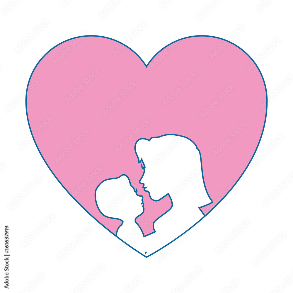 mother holding a baby icon over white background colorful design  vector illustration