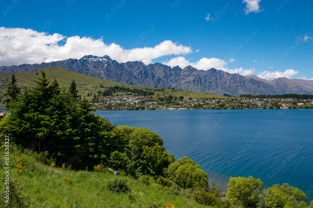 the remarkables across the lake