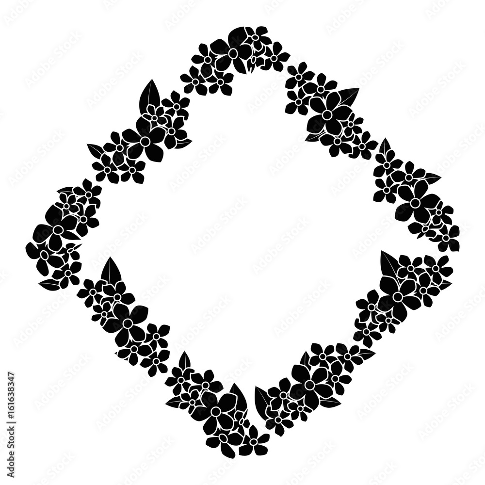frame of flowers icon over white background vector illustration