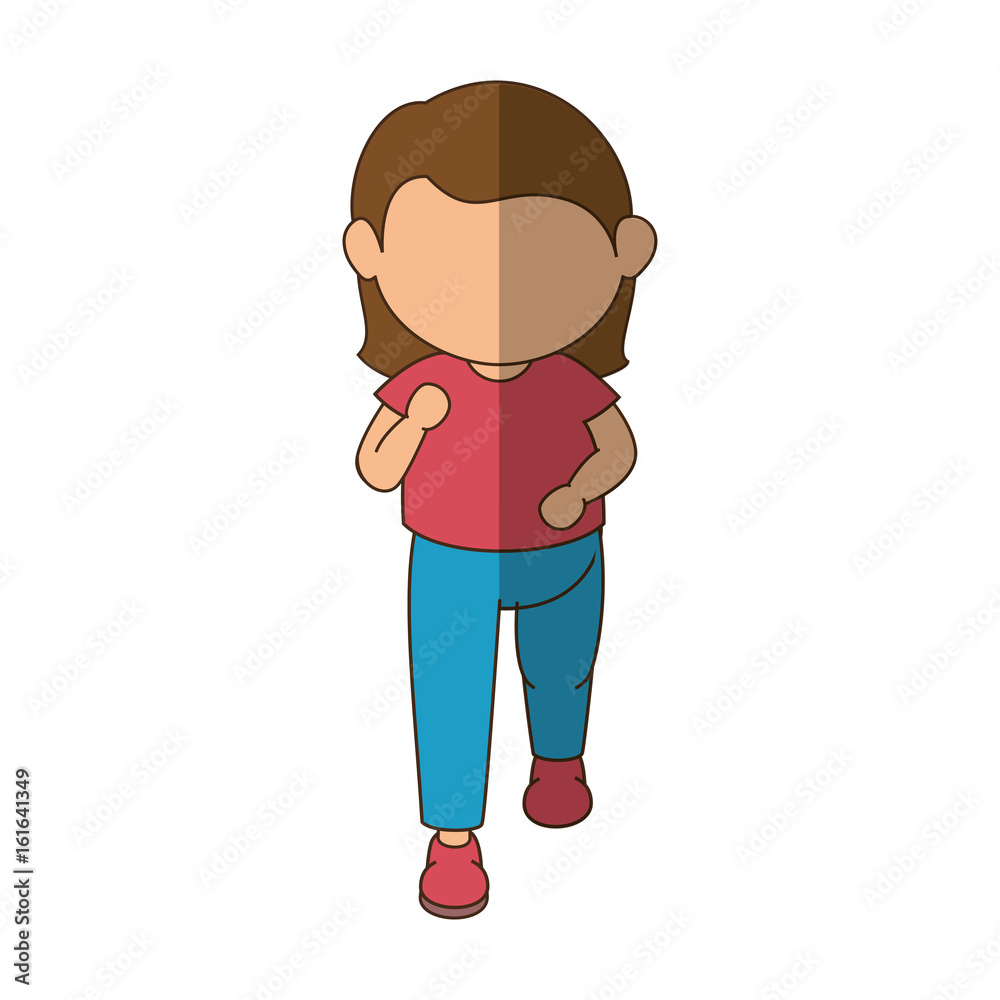 Girl running cartoon icon vector illustration graphic design