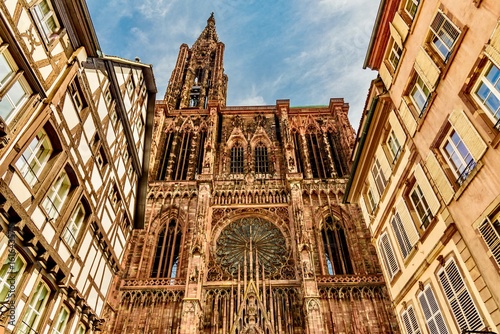 Panorama of the city in france, in the alsace region