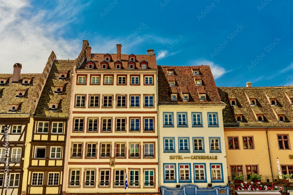 Panorama of the city in france, in the alsace region