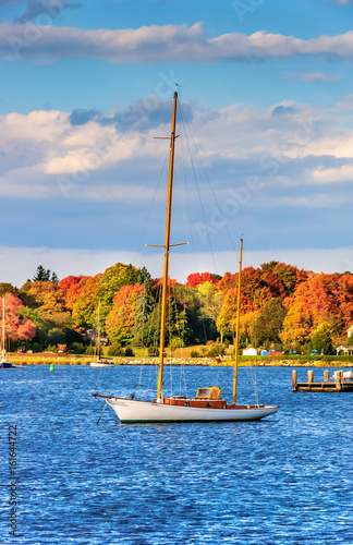 Moored Vintage 1930s Wooden Ketch - October