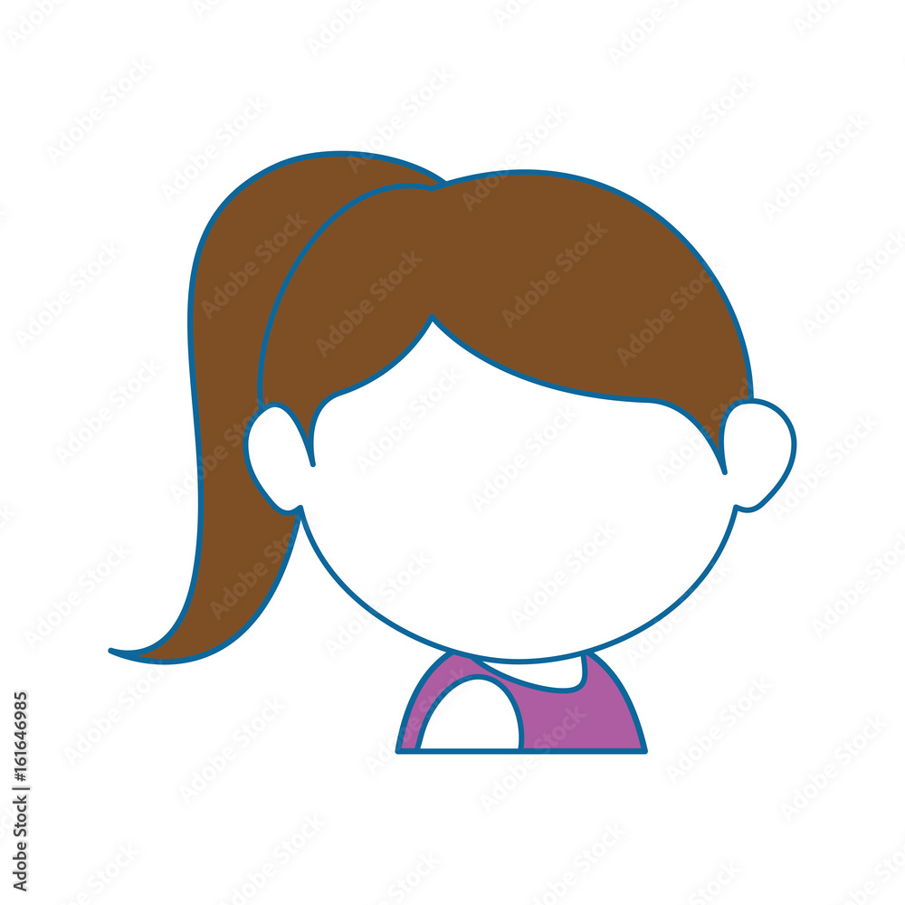 Obraz premium avatar girl face icon over white background colorful design vector illustration