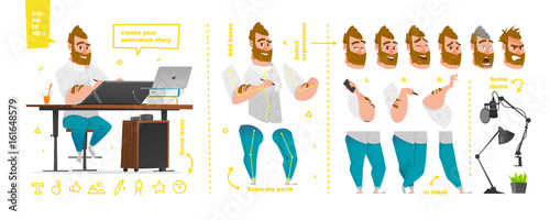 Stylized characters set for animation.