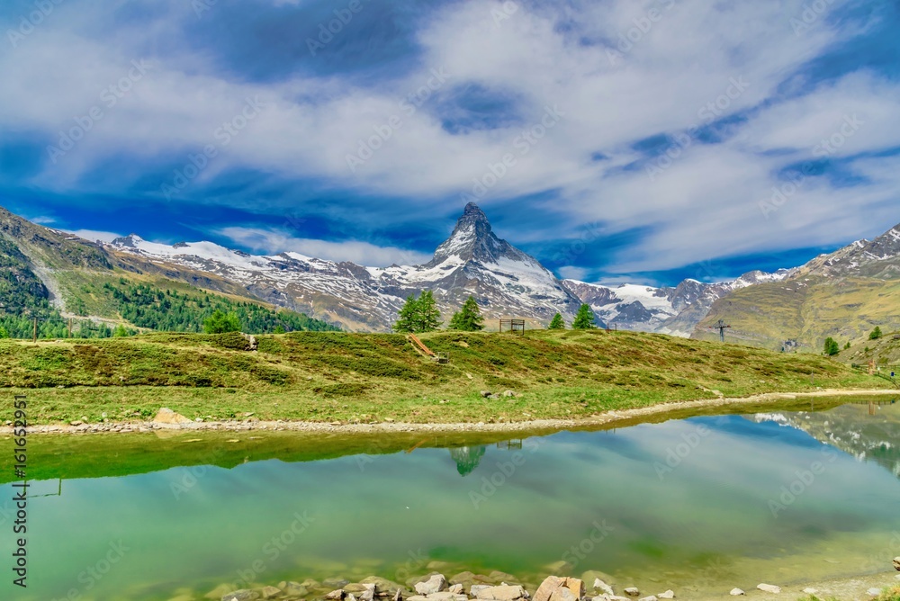Panorama on zermatt massif in switzerland