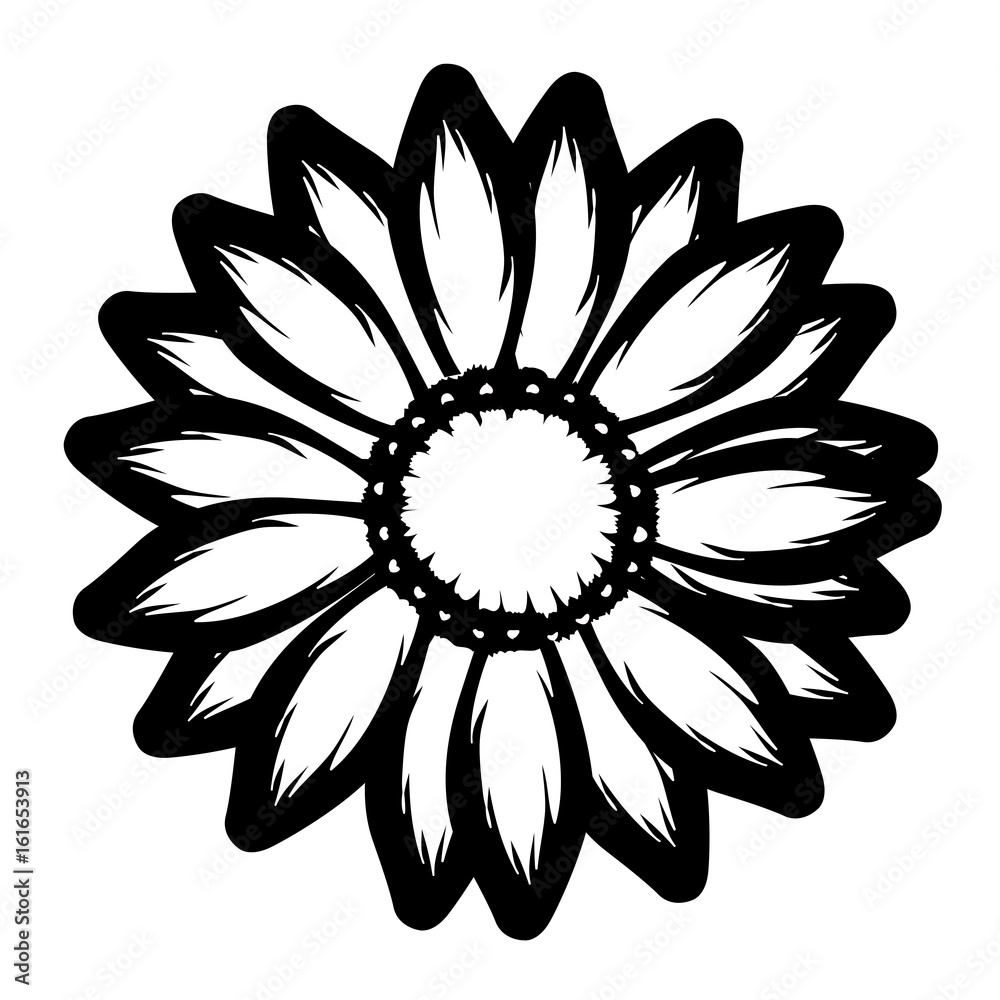 Isolated flower silhouette Isolated flower silhouette