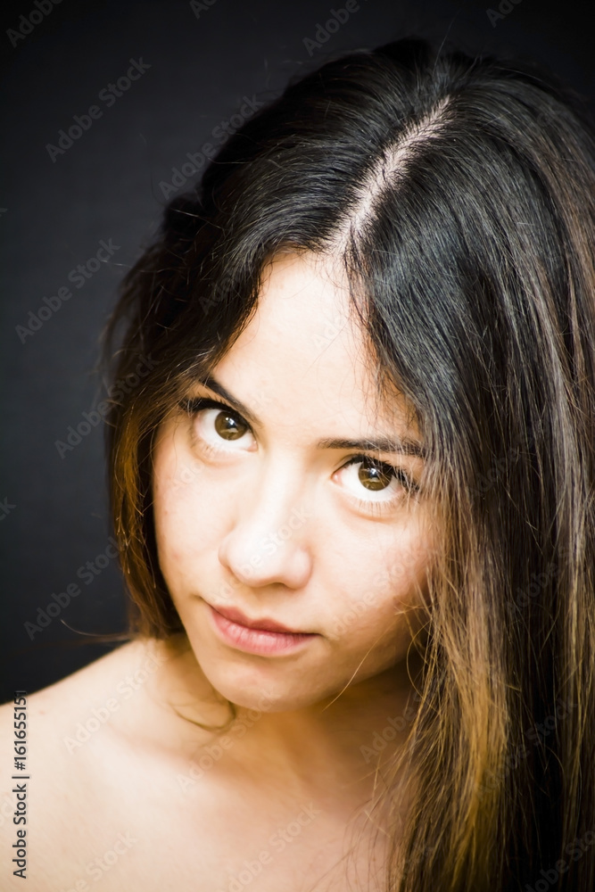 Beauty Woman Portrait over Black Background Beauty Woman Portrait over Black Background