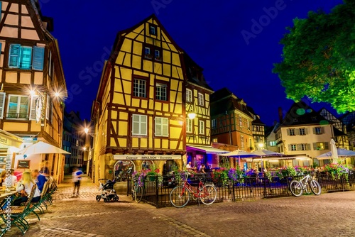 Panorama of the colorful town of France in the Alsace region Colmar © DD25