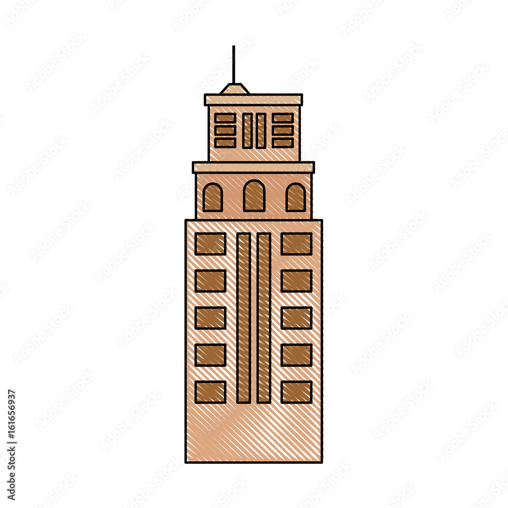 isolated building tower icon vector graphic illustration