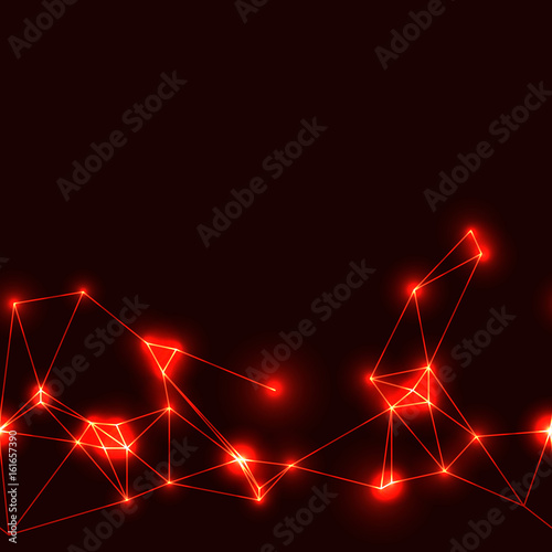 red neon seamless polygonal background