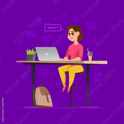 Woman working at computer