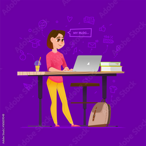 Woman working at computer