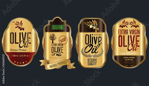 Retro vintage golden olive oil background collection