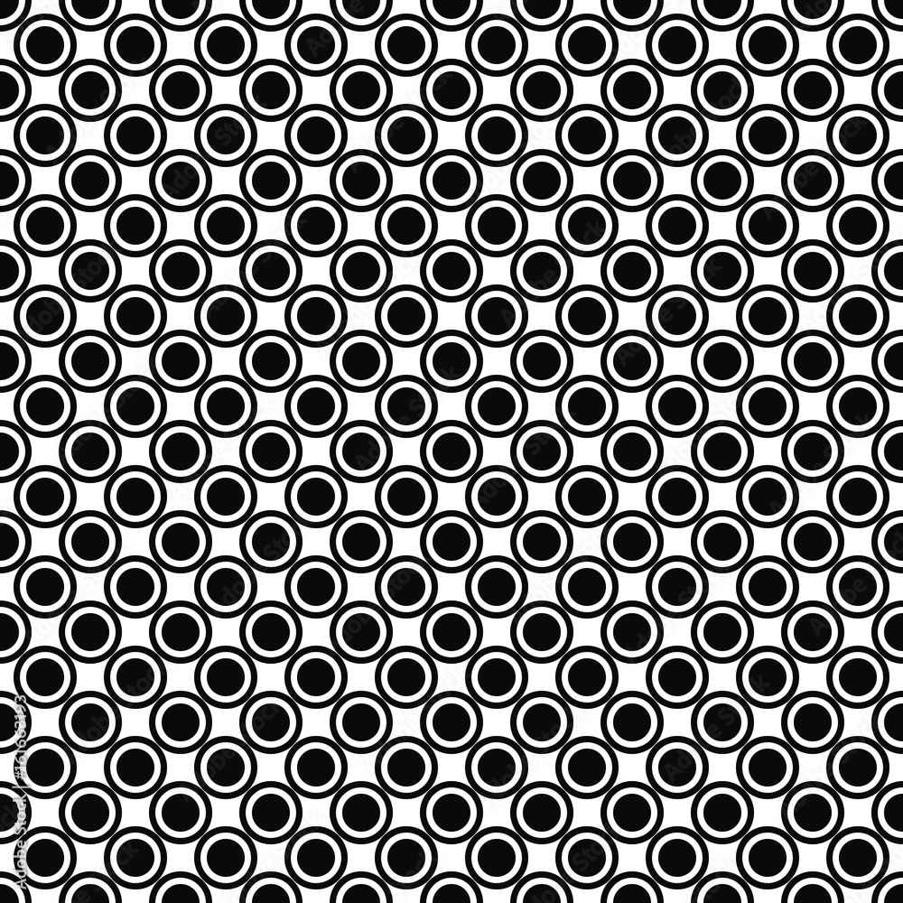 Seamless monochrome circle pattern background