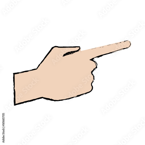 finger pointing male hand gesture vector illustration