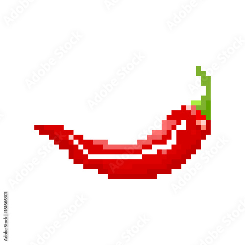 Red pixel hot pepper for games and applications