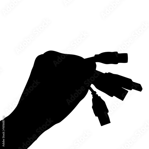 mano agarrando adaptador usb