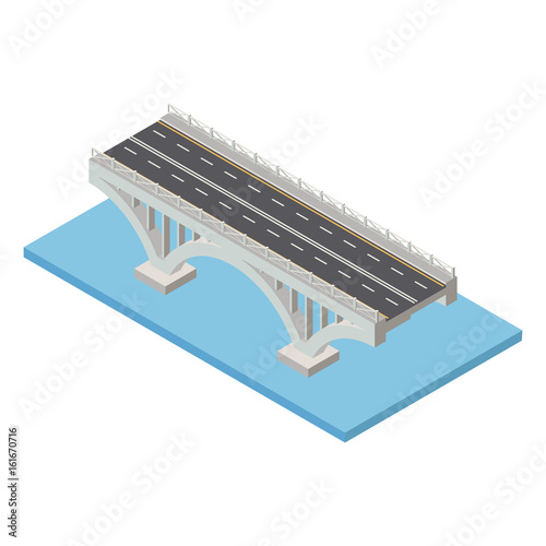 Vector isometric bridge icon.