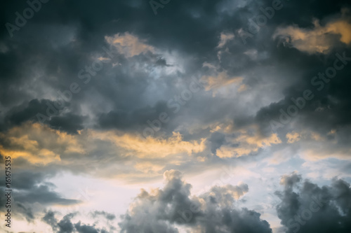Sunset with dramatic storm clouds