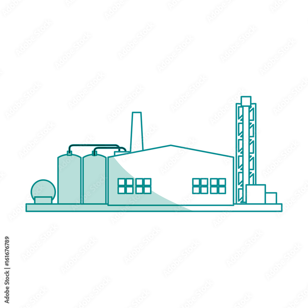 Refinery plant silhouette icon vector illustration graphic design