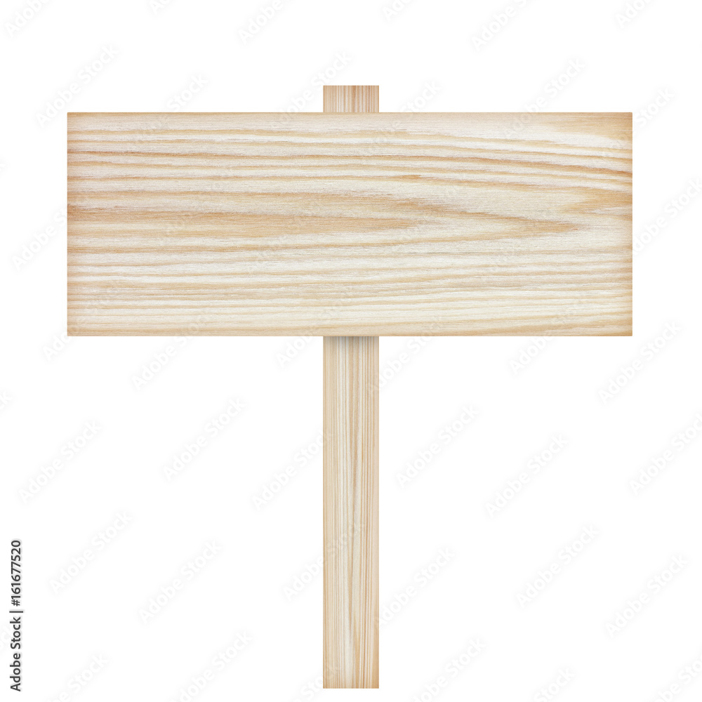 Fototapeta premium Wooden sign isolated on white background