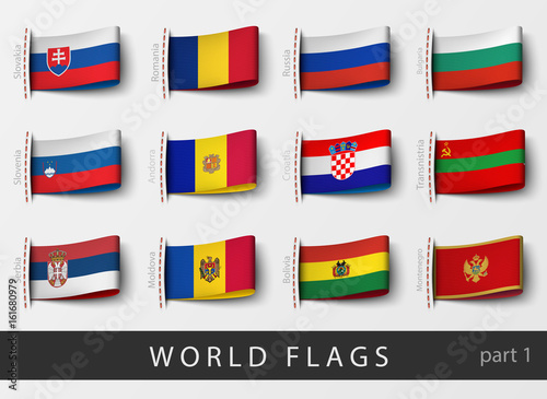 set of flag labels of all countries