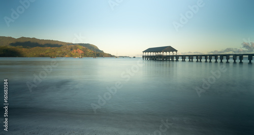 Wallpaper Mural Dawn and sunrise at  Hanalei Bay and Pier on Kauai Hawaii Torontodigital.ca