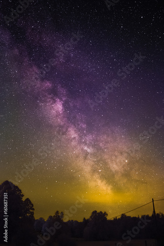 The Milky Way as seen from the hamlet Johanniskreuz in the Palatinate Forest in Germany.