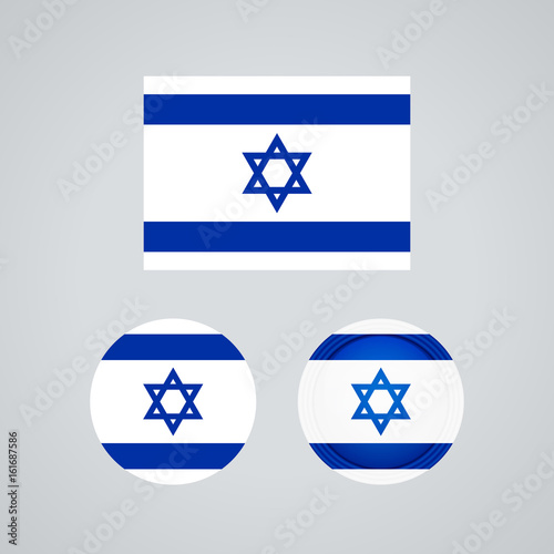 Israeli trio flags, vector illustration