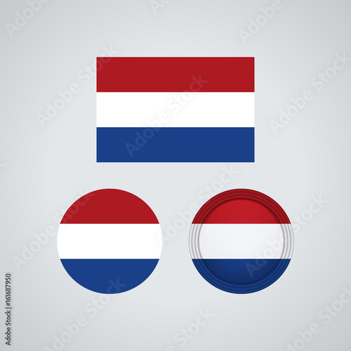 Free Download Dutch trio flags, vector illustration - GFXLoad