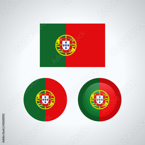 Portuguese trio flags, vector illustration