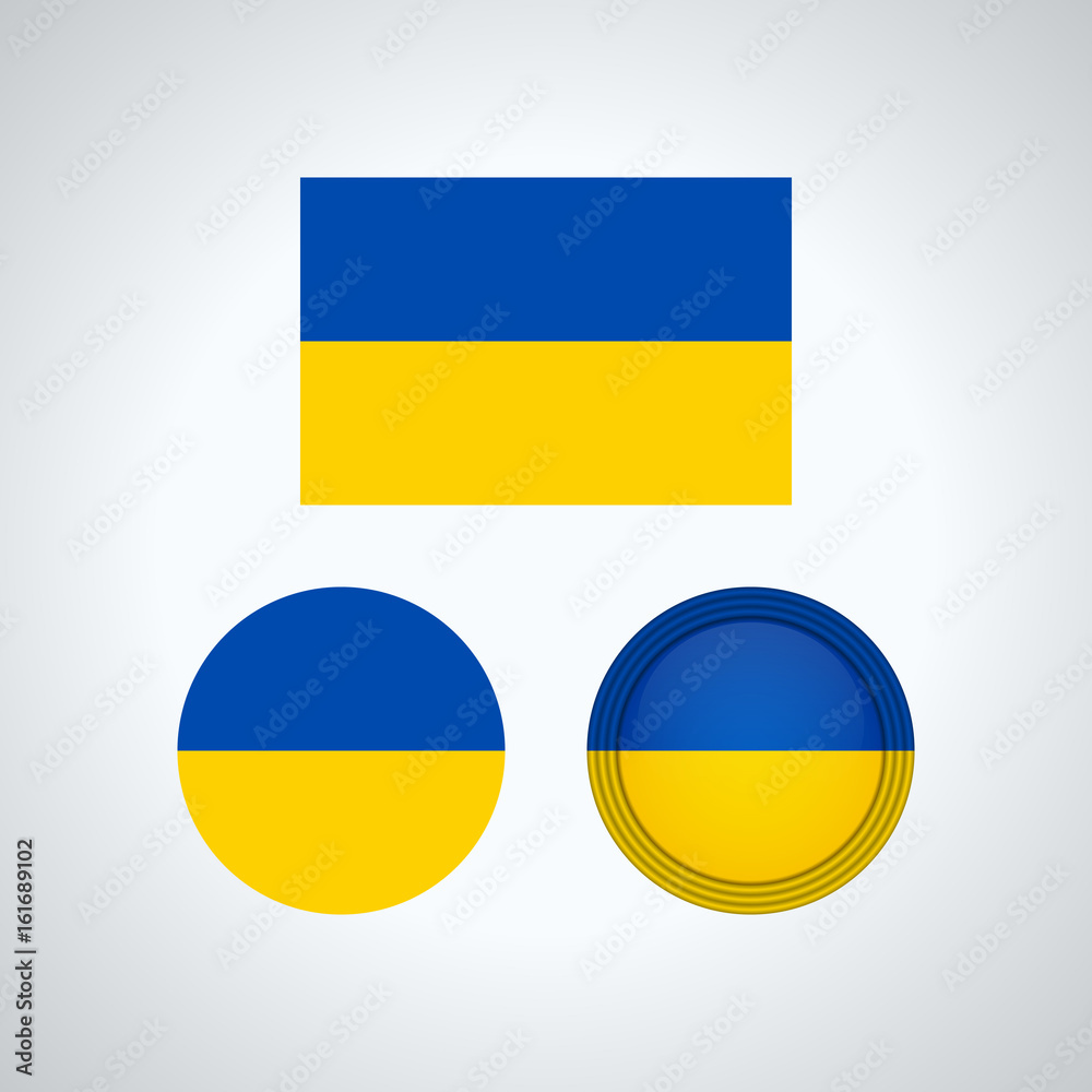 Ukrainian trio flags, vector illustration Ukrainian trio flags, vector illustration