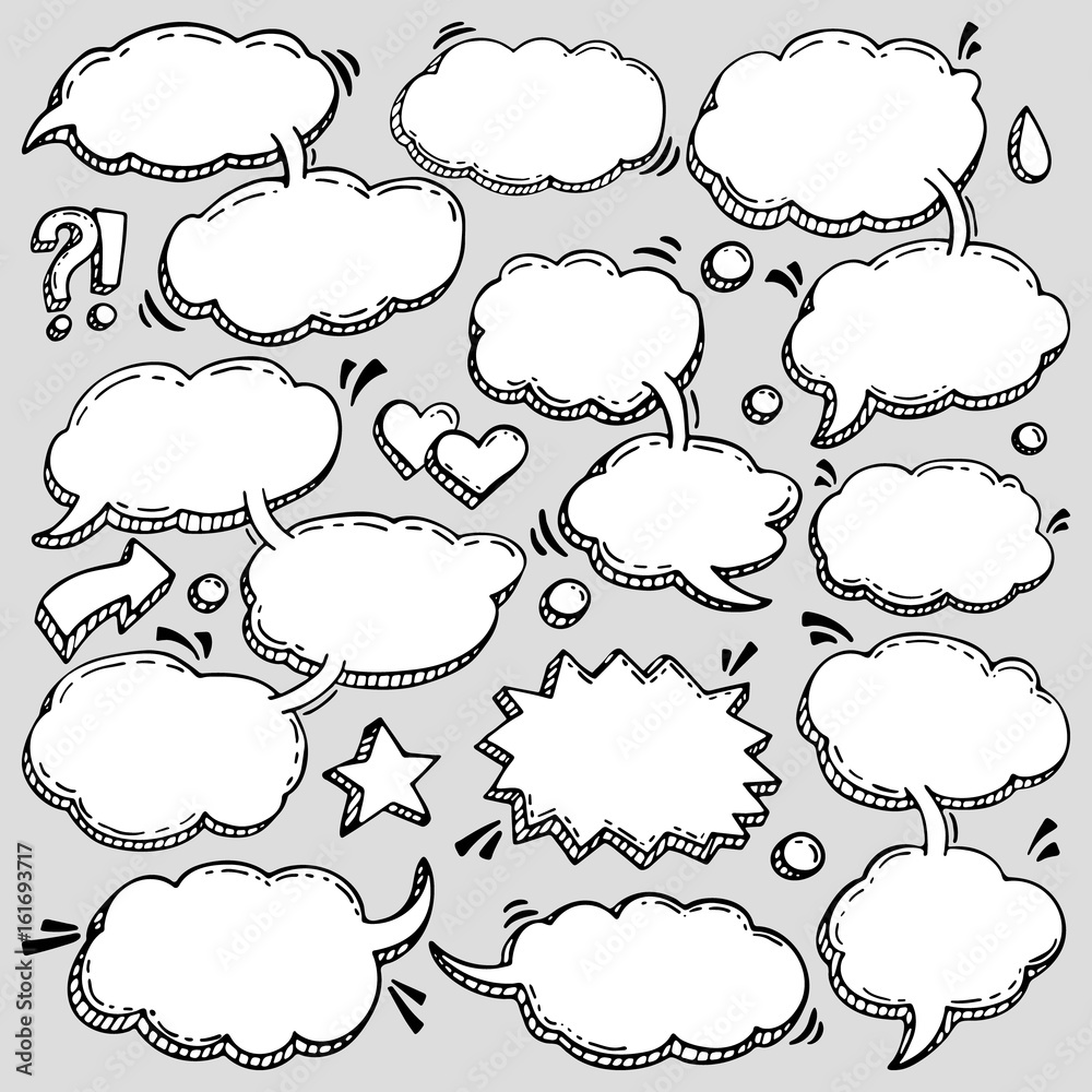 Obraz premium Collection of Hand Drawn Speech Bubbles