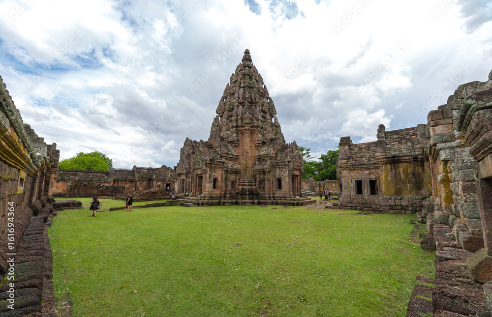 Panomrung stone castle, famous public historic travel place in Buriram Thailand.