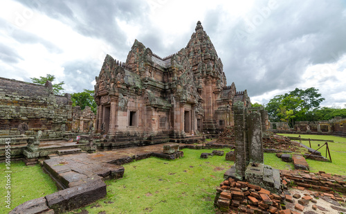 Panomrung stone castle  ancient historic travel place in Buriram province of Thailand
