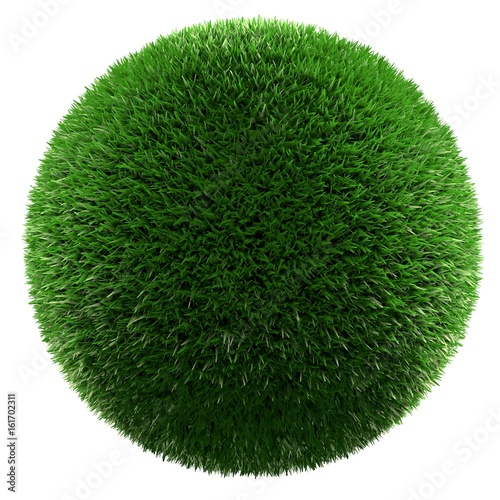 Planet of green grass