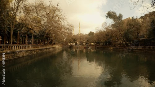 Lake Ayn-Zelih Clouds Float Across Sky Reflected Wuntry Warm Day Urfa photo