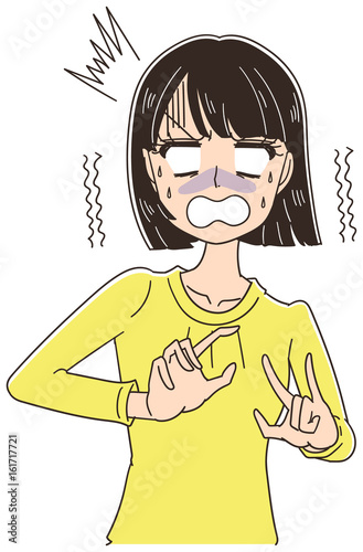 驚く女性