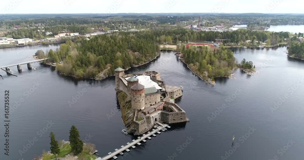 Olavinlinna, Cinema 4k aerial fying around olavinlinna medival castle, in Savonlinna, Uusimaa, Finland Olavinlinna, Cinema 4k aerial fying around olavinlinna medival castle, in Savonlinna, Uusimaa, Finland
