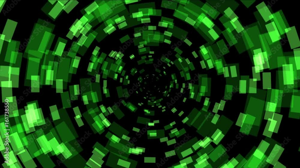4k Green square array background,tech Science fiction tunnel hole energy space channel backdrop. 4k Green square array background,tech Science fiction tunnel hole energy space channel backdrop.