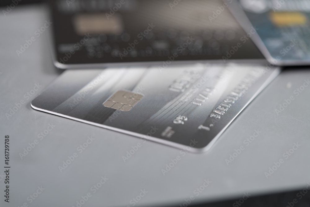 Credit cards on the table. shallow focus and soft tone. Credit cards on the table. shallow focus and soft tone.
