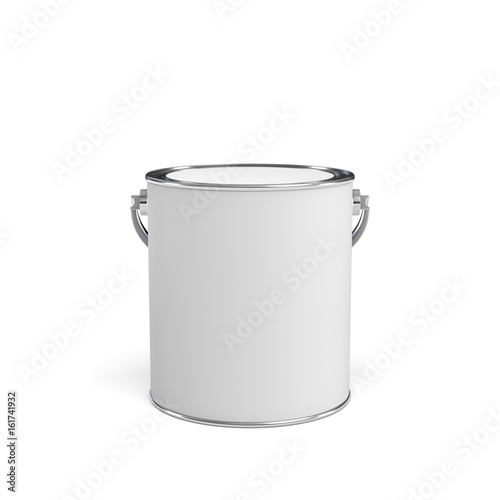 3d rendering of a closed paint bucket isolated on white background