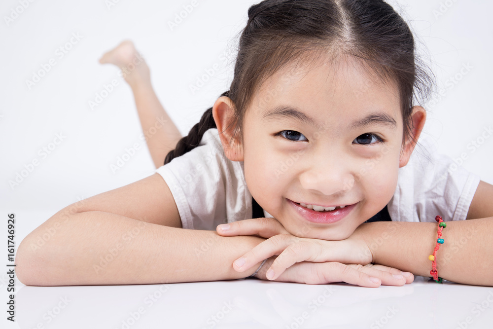 Asian cute girl in jump suit with smile face Asian cute girl in jump suit with smile face