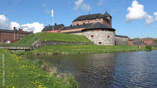 The view of the old fortress in the town of Hameenlinna side of lake Vanajavesi. Finland photo