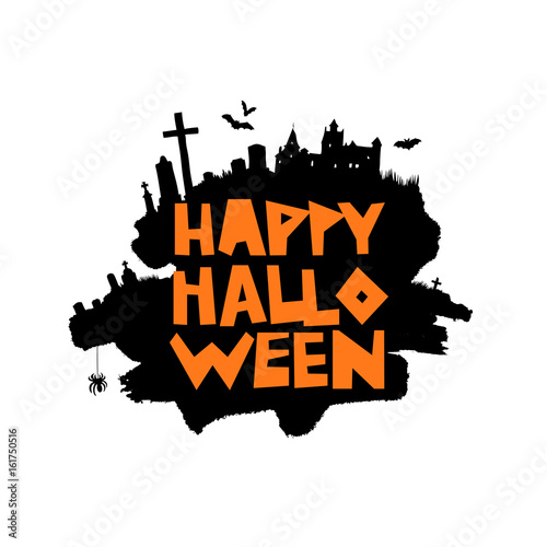Happy Halloween. Lettering. Gift card